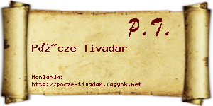 Pöcze Tivadar névjegykártya