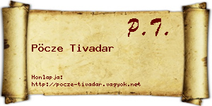 Pöcze Tivadar névjegykártya