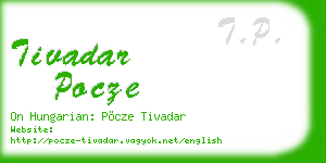 tivadar pocze business card